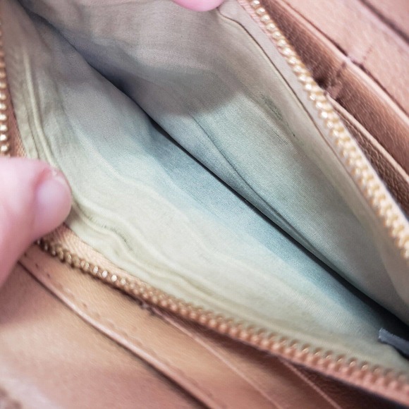 Chloe Elsie Leather Long Zip Wallet Clutch Turnlock Tan Beige Large Continental - Picture 7 of 10